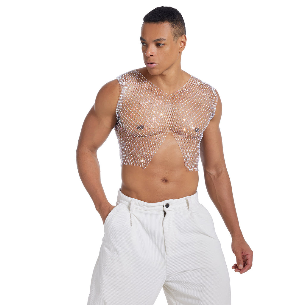 Crystal Veil Fishnet Top