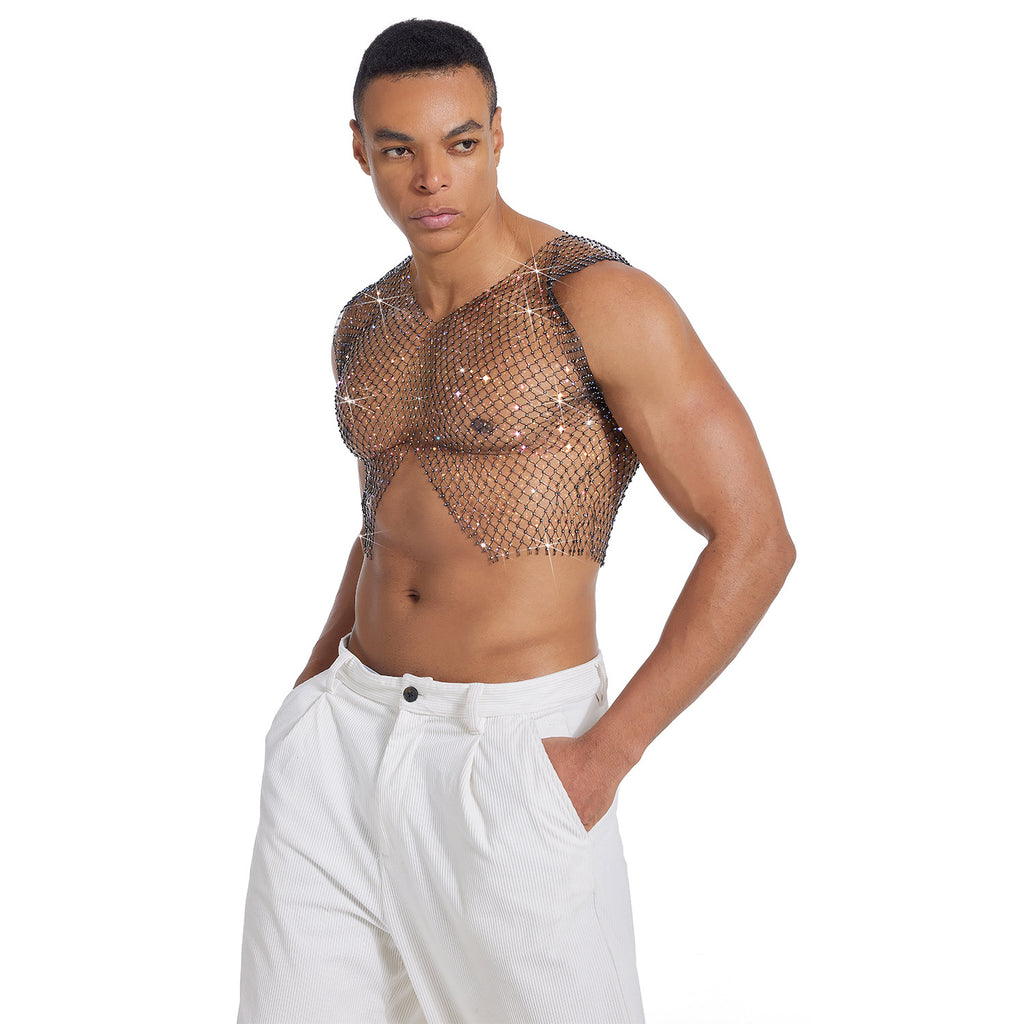 Crystal Veil Fishnet Top
