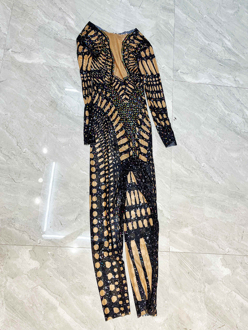 Prism Zip Long-Sleeve Jumpsuit