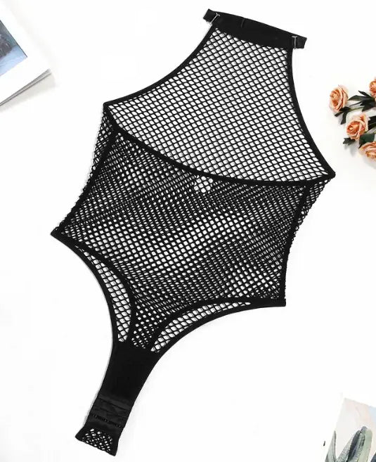 Mesh Elegance Halter Jumpsuit