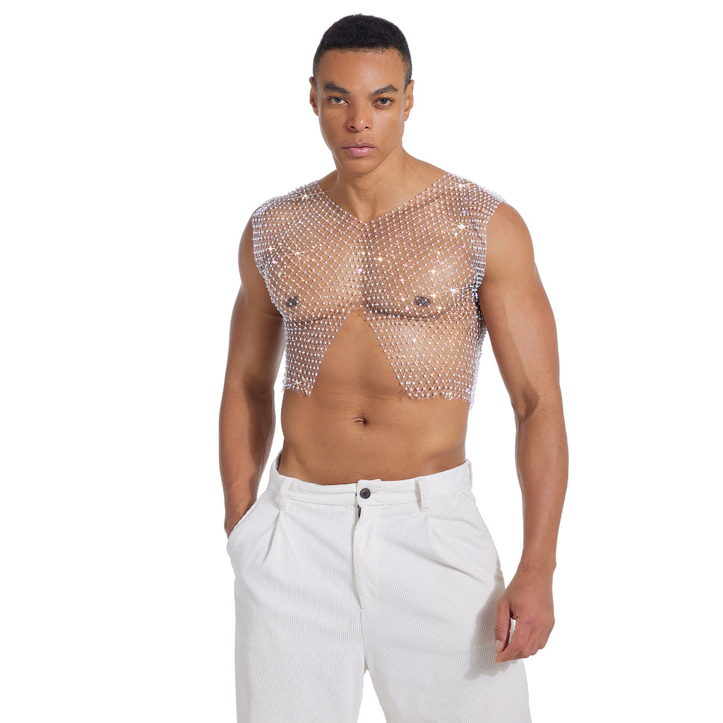 Crystal Veil Fishnet Top